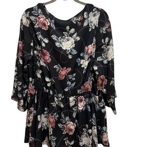 City Chic Women's Floral Blouse Size 18 Party Cocktail